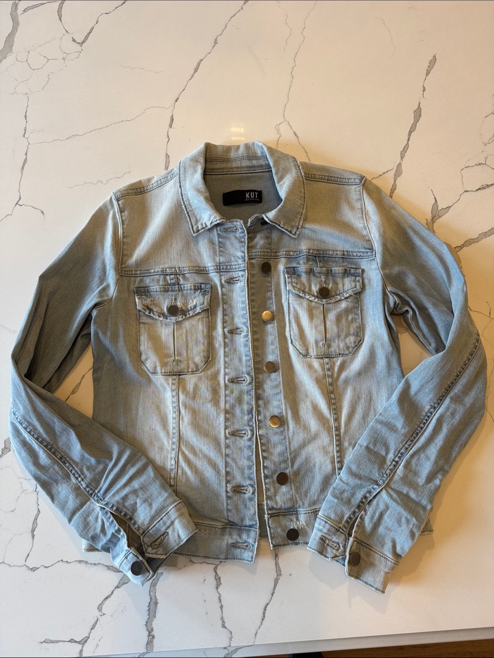 Kut from the Kloth Light Blue Denim Jacket with Black Label